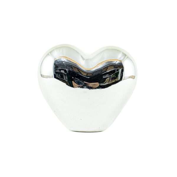 Enfeite Coração Brilhante Decorativo Em Porcelana Delicado  6x8cm