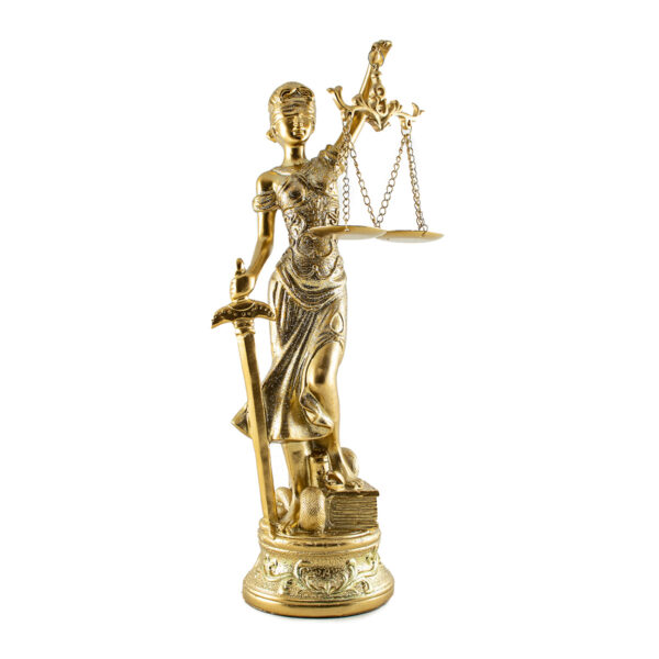 Estátua Deusa Da Justiça Themis Grande Decorativa De Resina Escultura Dama Do Direito Escritório Advogado 30x8cm