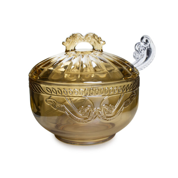Açucareiro de cristal com colher imperial